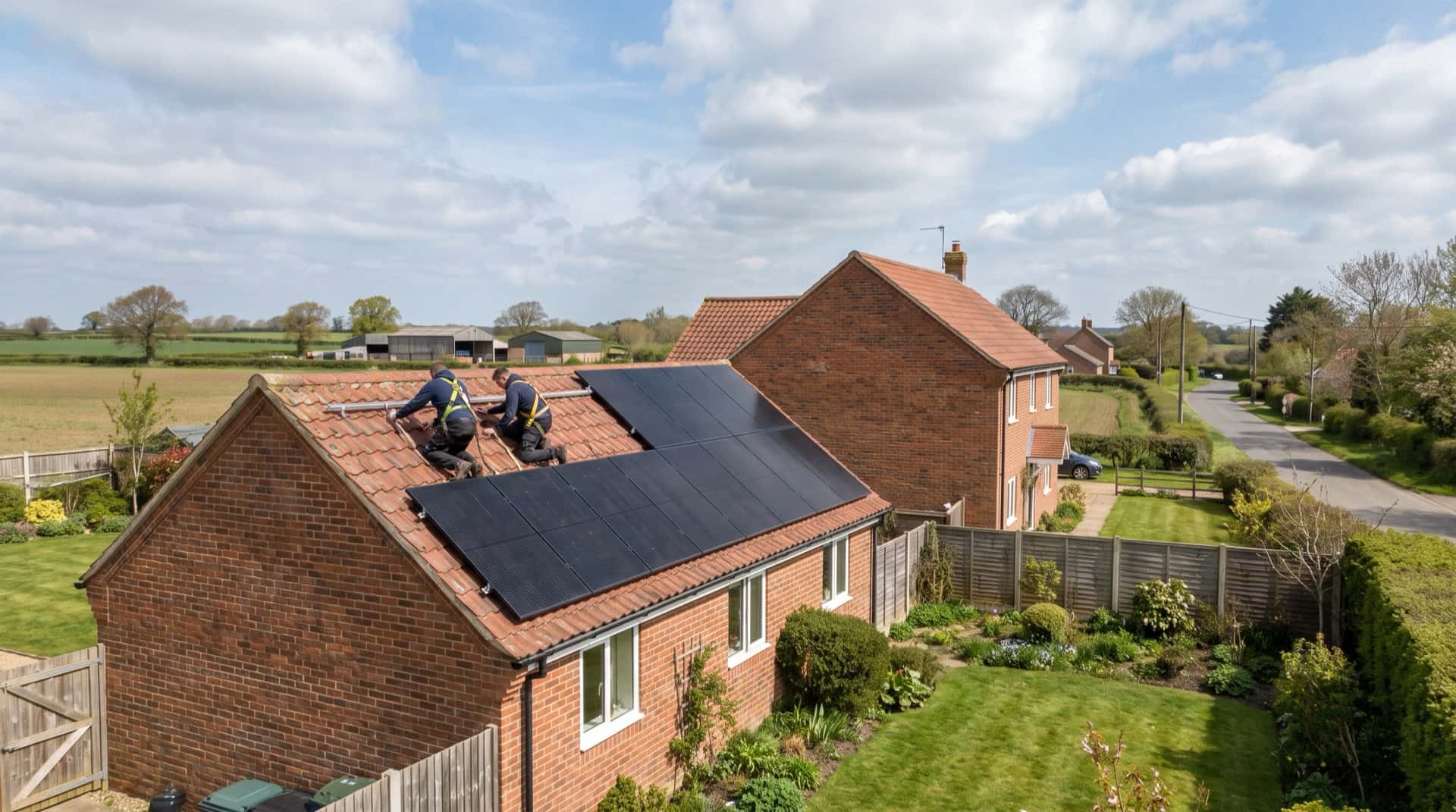 Zonnepanelen op het dak van een woning